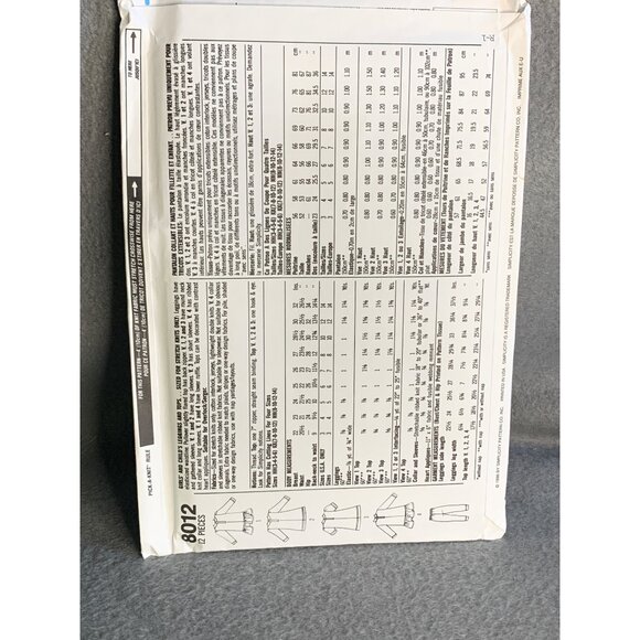 Simplicity Girls Leggings Top Sewing Pattern Sz 3-6 8012 - uncut - Picture 4 of 4